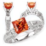 orange diamond - center stones for engagement rings - dazzling rock