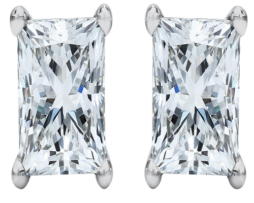 Brilliant Princess Cut Diamond Stud Earrings