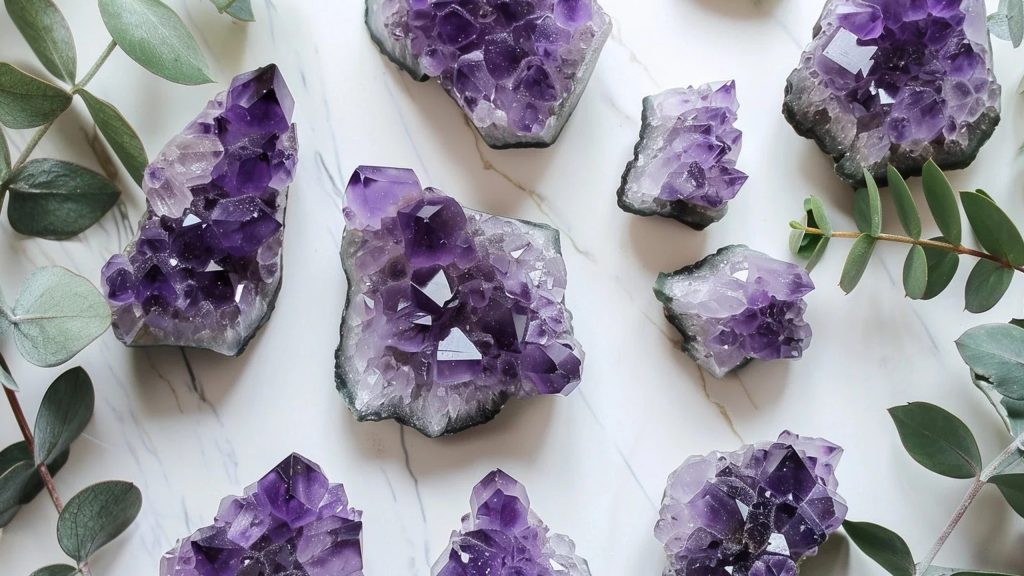 Amethyst gemstone for intuition, emotional balance, and spiritual growth.