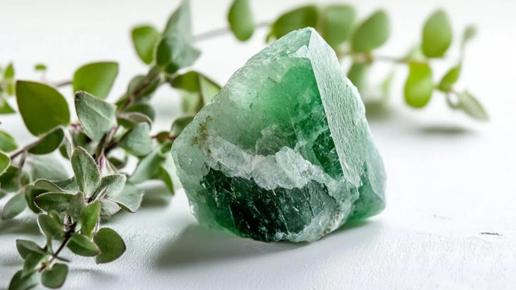 Aventurine crystal for attracting luck, opportunities, and confidence.