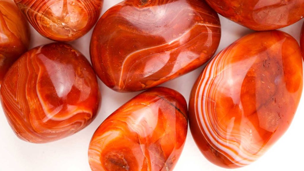 Carnelian gemstone for motivation, courage, and self-confidence.