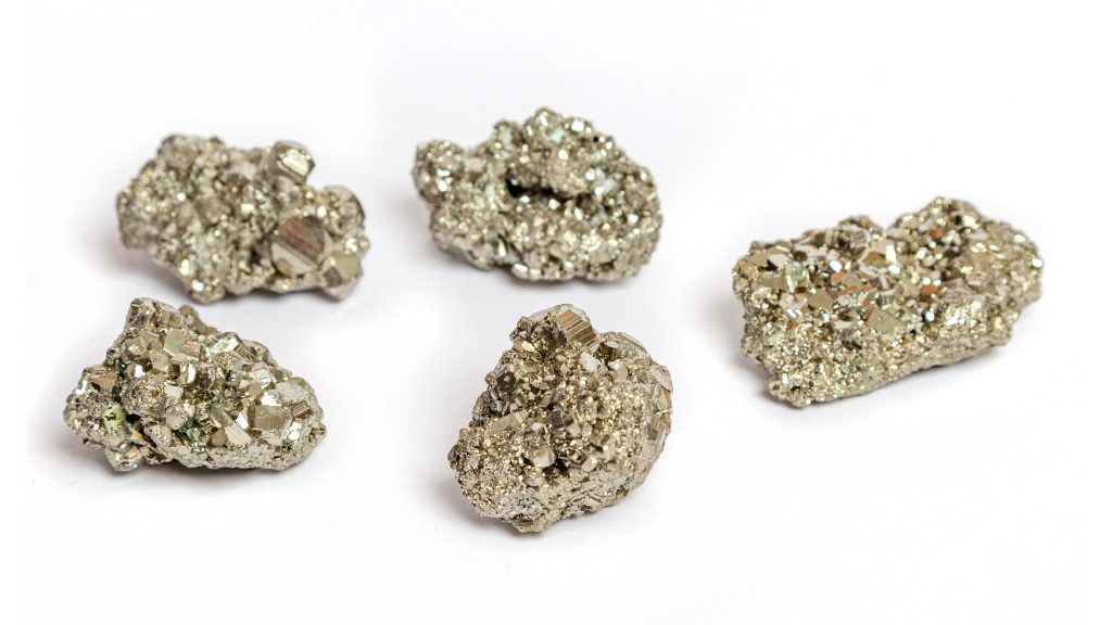 Pyrite stone, also known as Fool’s Gold, for financial success and abundance.