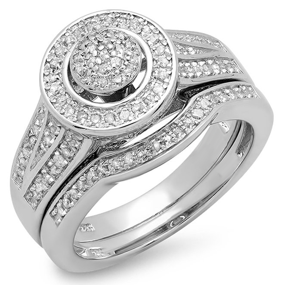 0.45 Carat, Sterling Silver Round White Diamond Ring_K4265-3