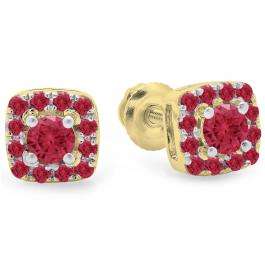 Ruby Diamond Ladies Stud Earrings